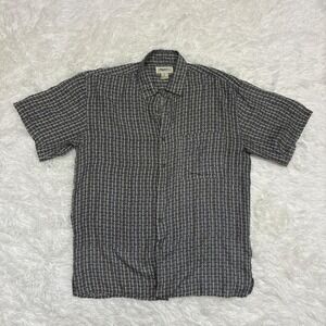 100% SILK VINTAGE RETRO PREPPY 90S JEFFREY BANKS SHORT SLEEVED BUTTON UP
